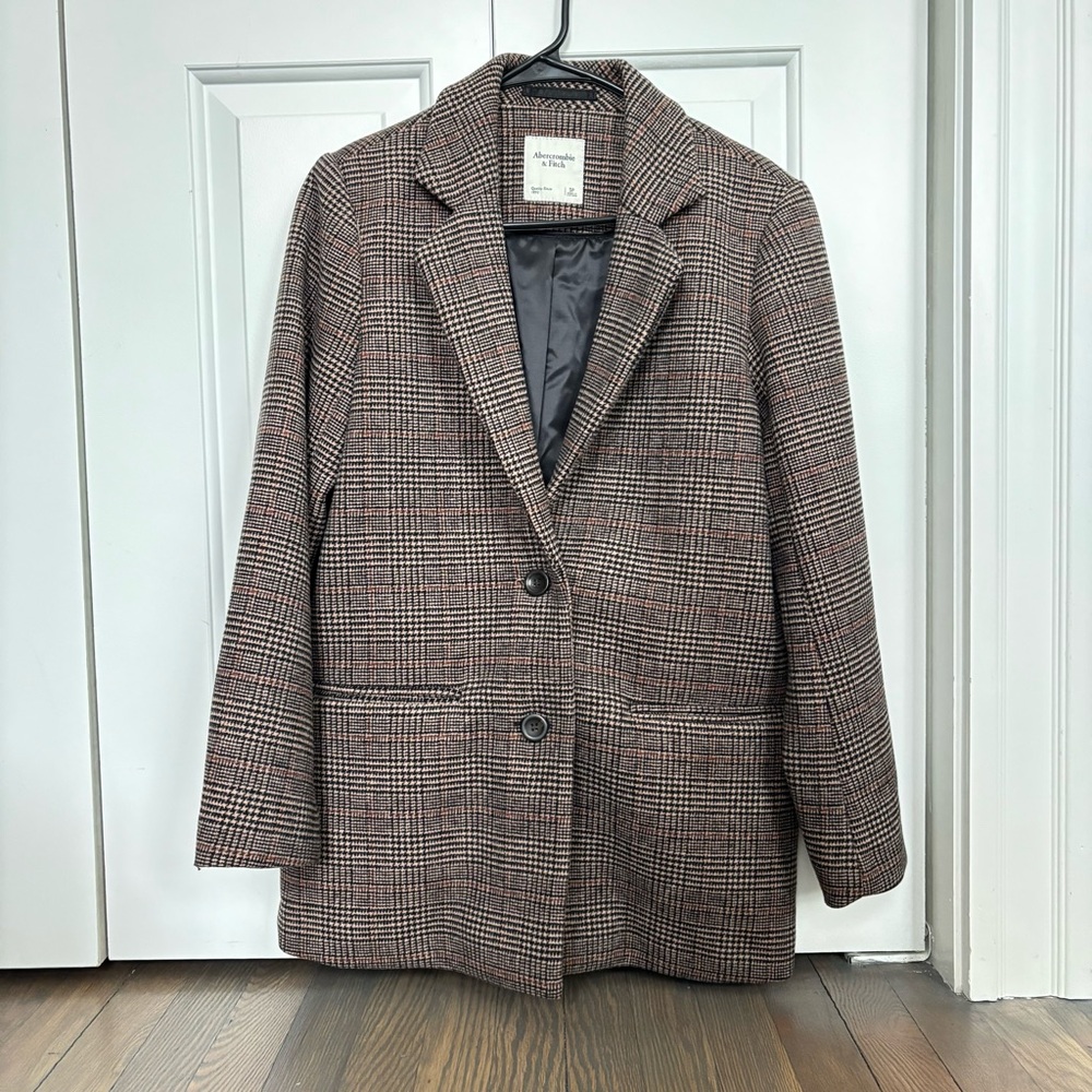Abercrombie & Fitch Women's Wool-blend  Plaid Blazer Coat